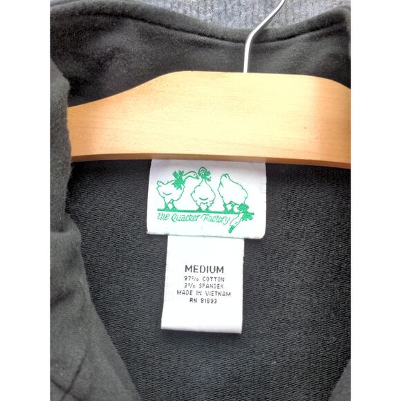 Quacker Factory Womens Full Zip Studded Shiny Jacket Size M Black - Picture 10 of 10